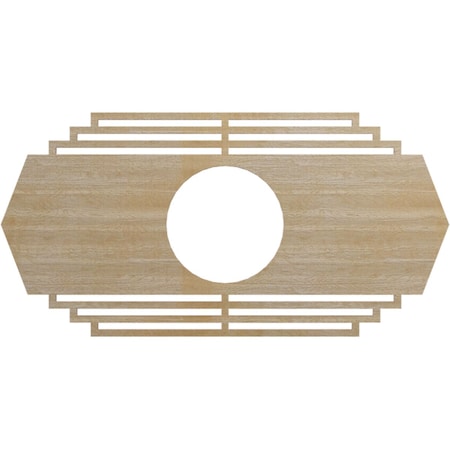Ekena Millwork Chrysler Wood Fretwork Pierced Ceiling Medallion, Hickory, 32"W x 16"H x 8 3/8"ID x 3/8"T CMWP32X16X0375CSHI
